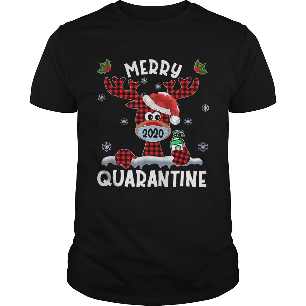 Reindeer Face Mask 2020 Merry Christmas Quarantine shirt