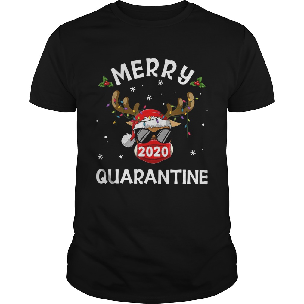 Reindeer Face Mask 2020 Quarantine Merry Christmas shirt