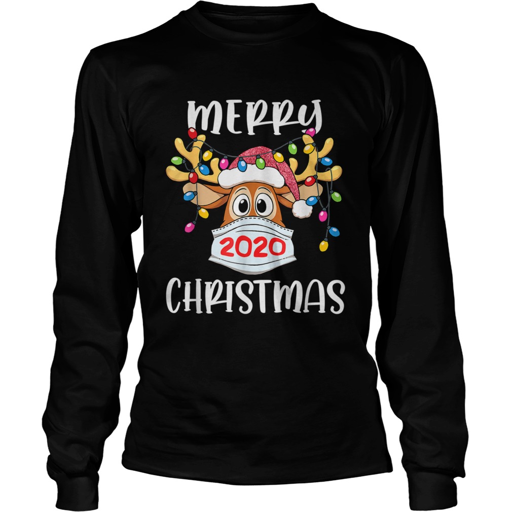 Reindeer In Mask Merry Christmas 2020  Long Sleeve