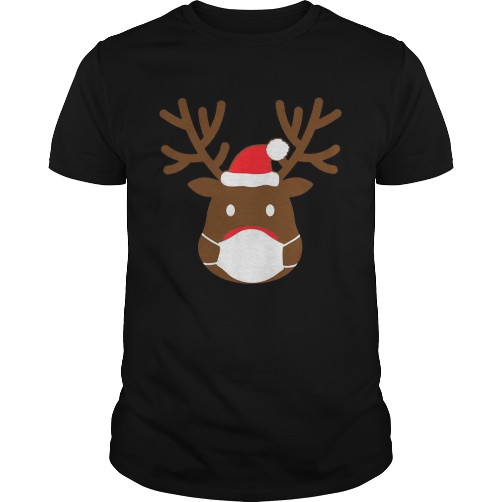 Reindeer With Face Mask Christmas 2020 Family Pajamas Xmas shirt