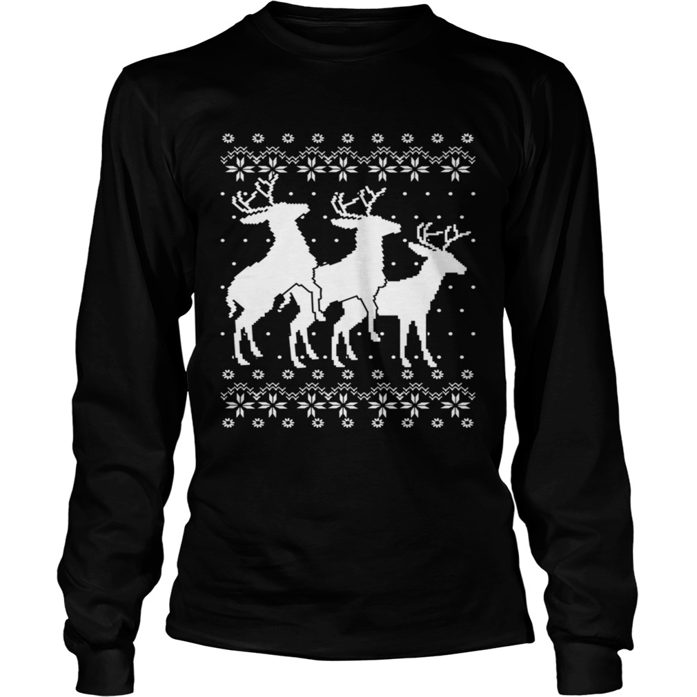 Rentier Ugly Christmas Weihnachten Lustig Geschenk Langarm  Long Sleeve