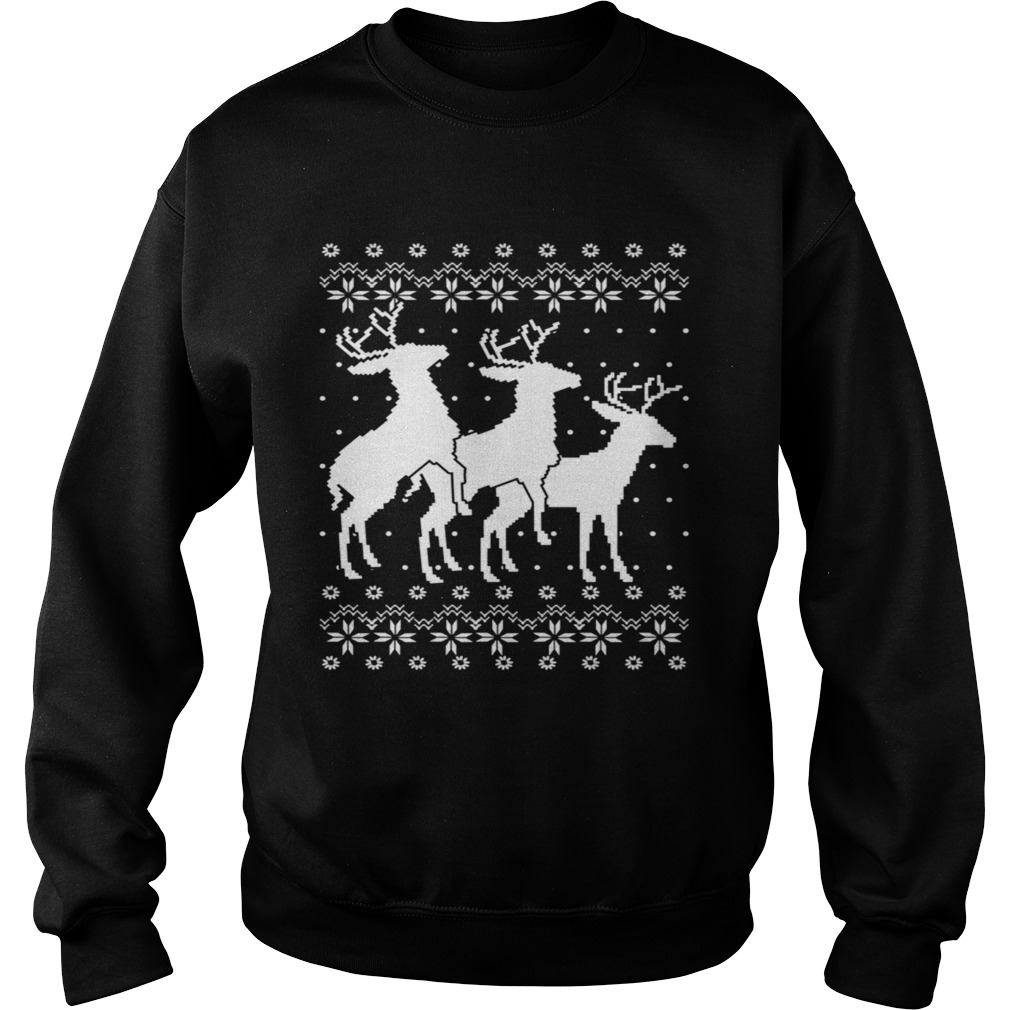 Rentier Ugly Christmas Weihnachten Lustig Geschenk Langarm  Sweatshirt