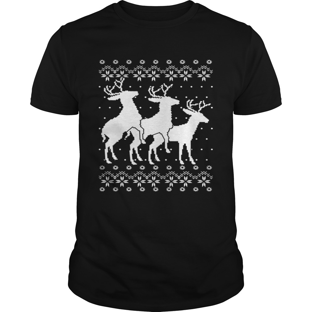 Rentier Ugly Christmas Weihnachten Lustig Geschenk Langarm  Unisex