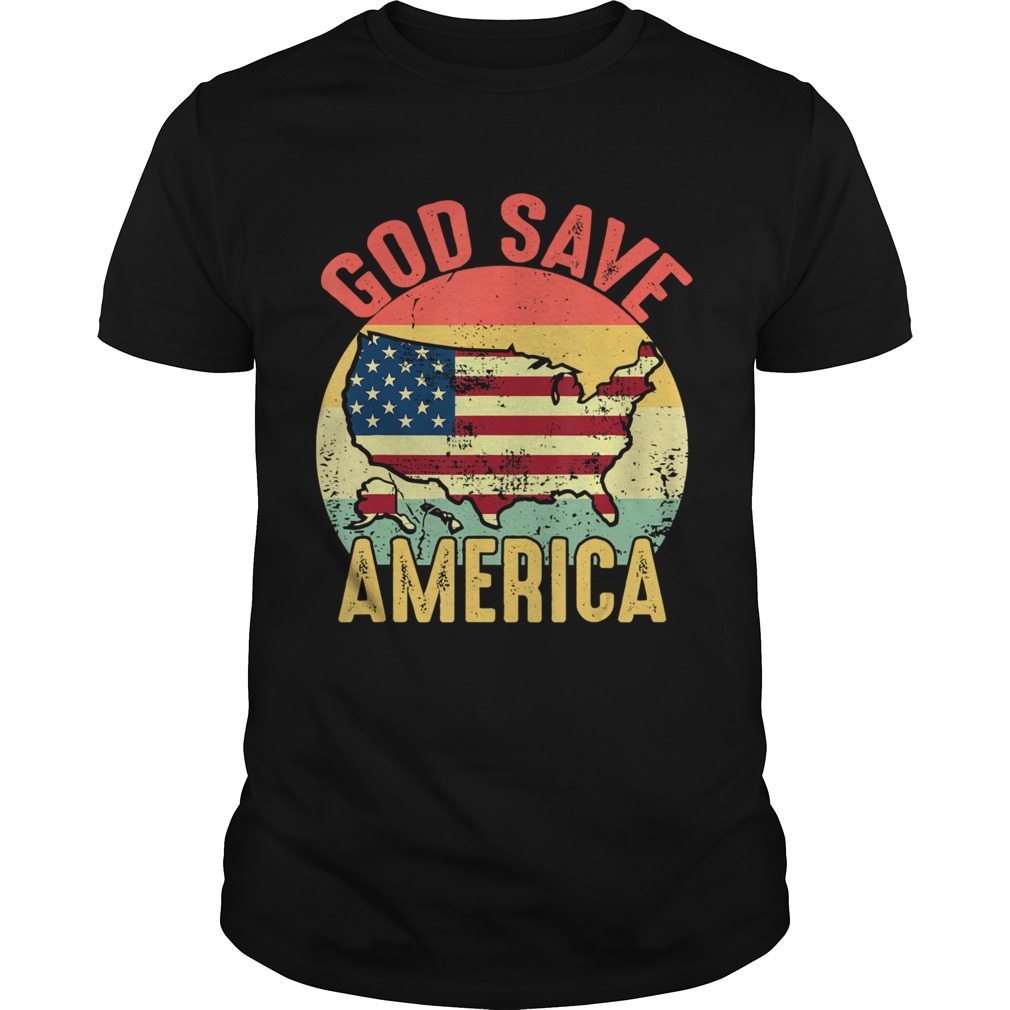 Retro Vintage God Save America US Flag Patriotic American  Unisex