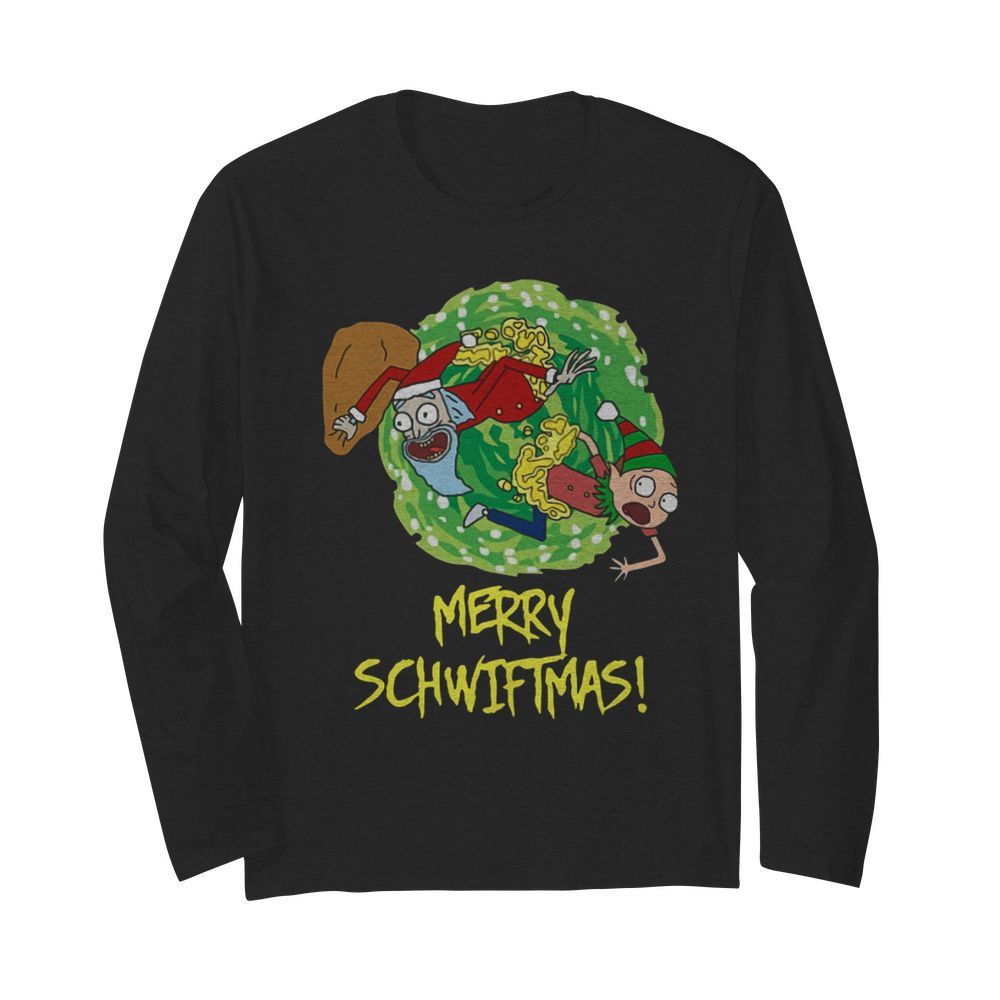 Rick And Morty Merry Swiftmas Christmas  Long Sleeved T-shirt 