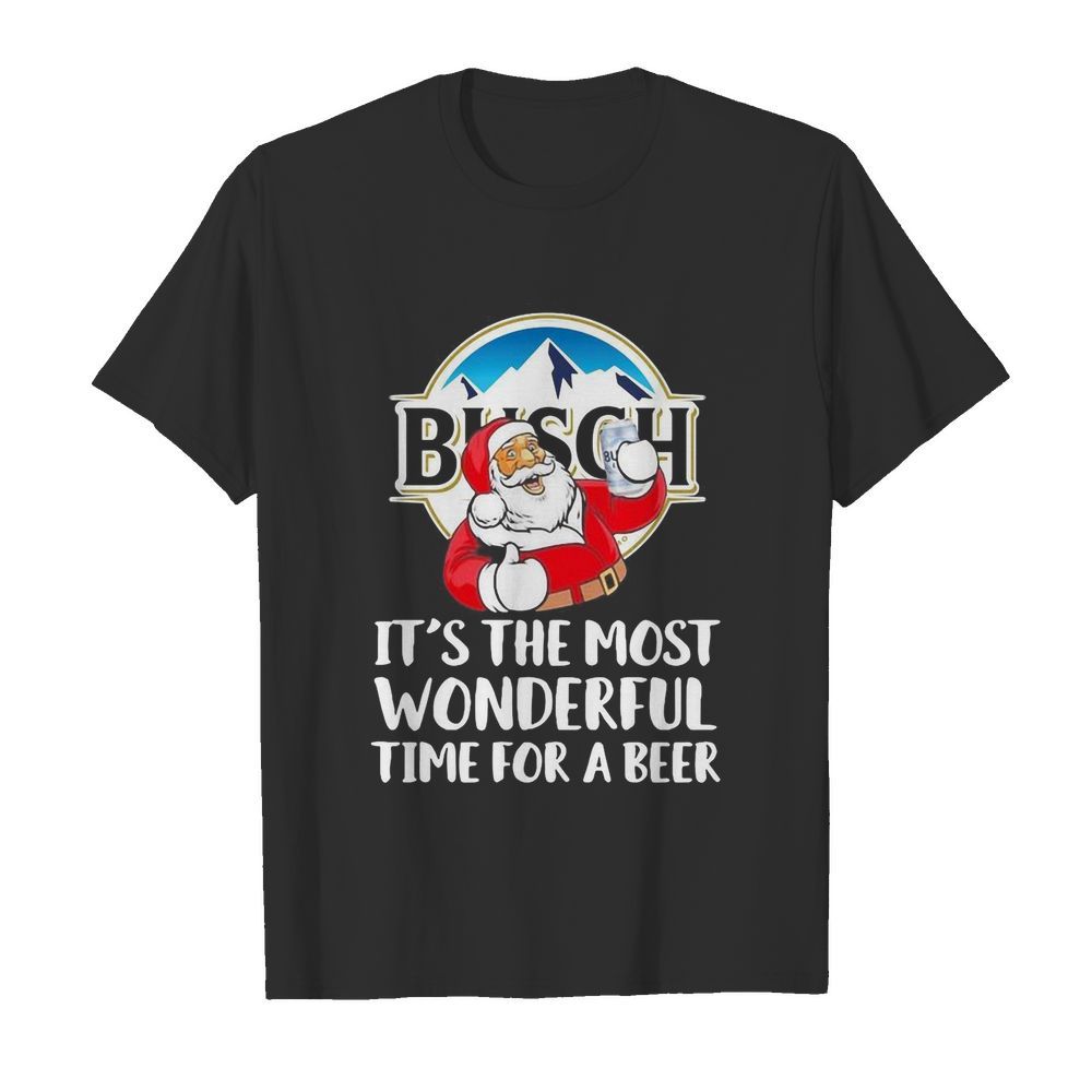 Santa Claus Drinking Busch Light It’s The Most Wonderful Time For A Beer shirt