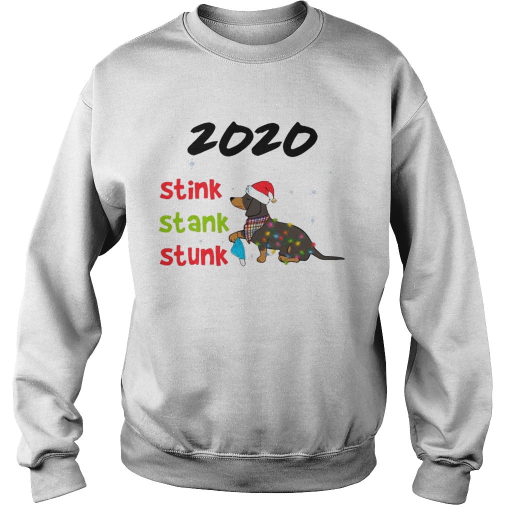 Santa Dachshund Holding Mask 2020 Stink Stank Stunk Merry Christmas  Sweatshirt