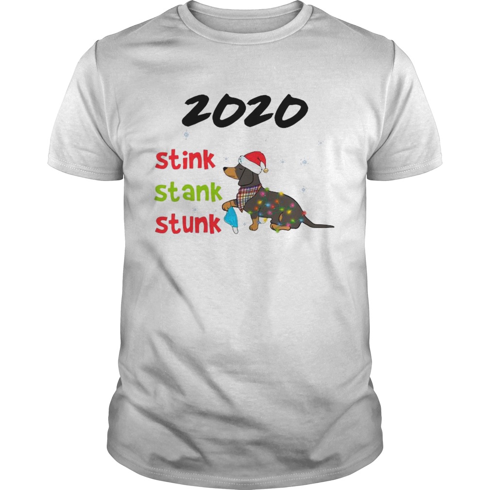 Santa Dachshund Holding Mask 2020 Stink Stank Stunk Merry Christmas  Unisex