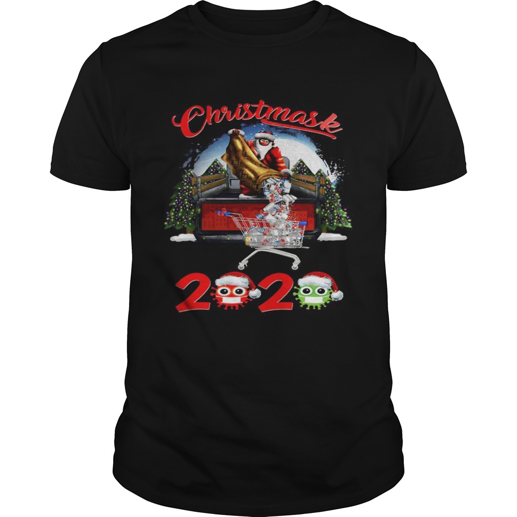 Santa Face Mask And Toilet Paper Gifts Truck Christmas 2020 shirt