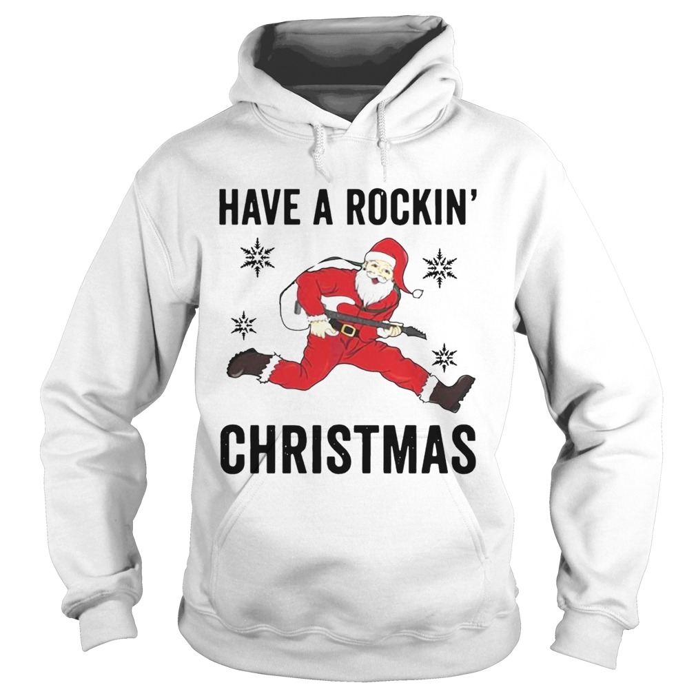 Santa Playing Guitar Have A Rockin Christmas  Hoodie