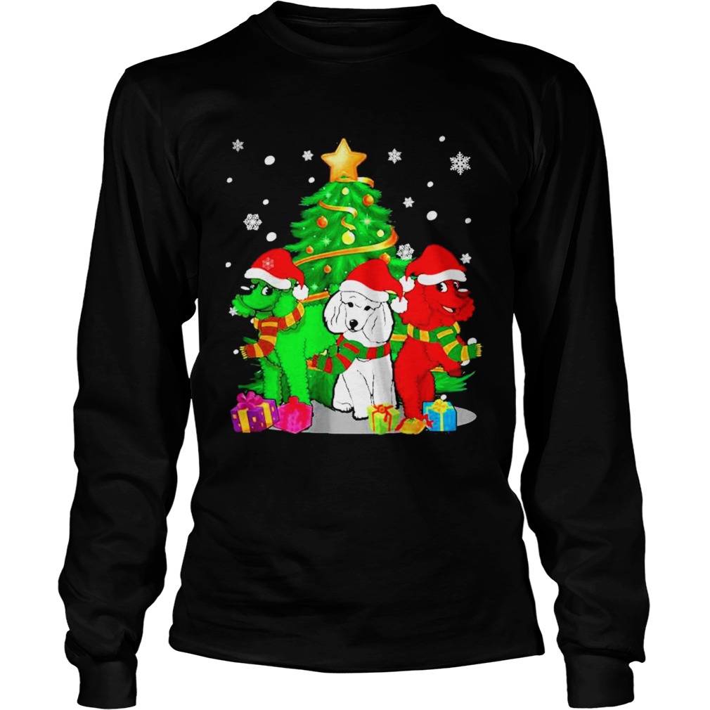 Santa Poodle Dogs Christmas 2020  Long Sleeve