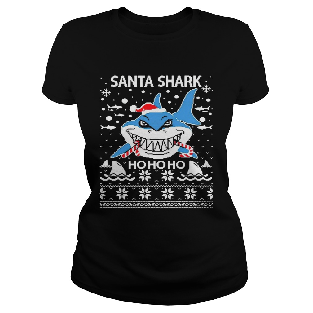 Santa Shark Ho Ho Ho Christmas  Classic Ladies