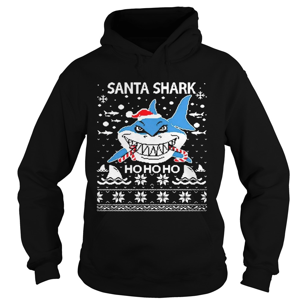 Santa Shark Ho Ho Ho Christmas  Hoodie