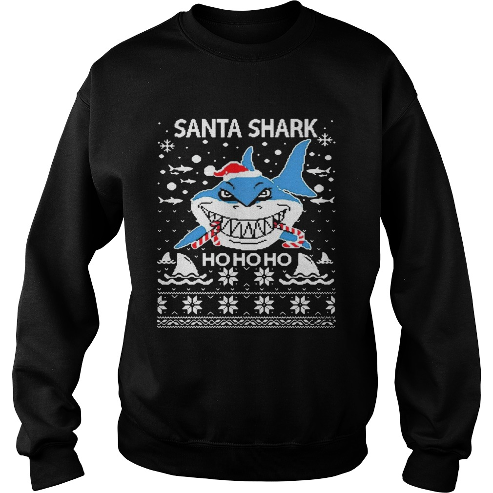 Santa Shark Ho Ho Ho Christmas  Sweatshirt