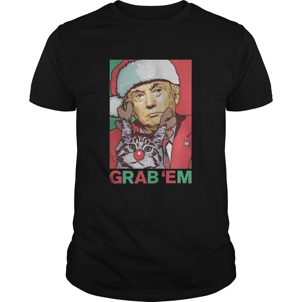 Santa Trump Cat Grab Em Christmas shirt