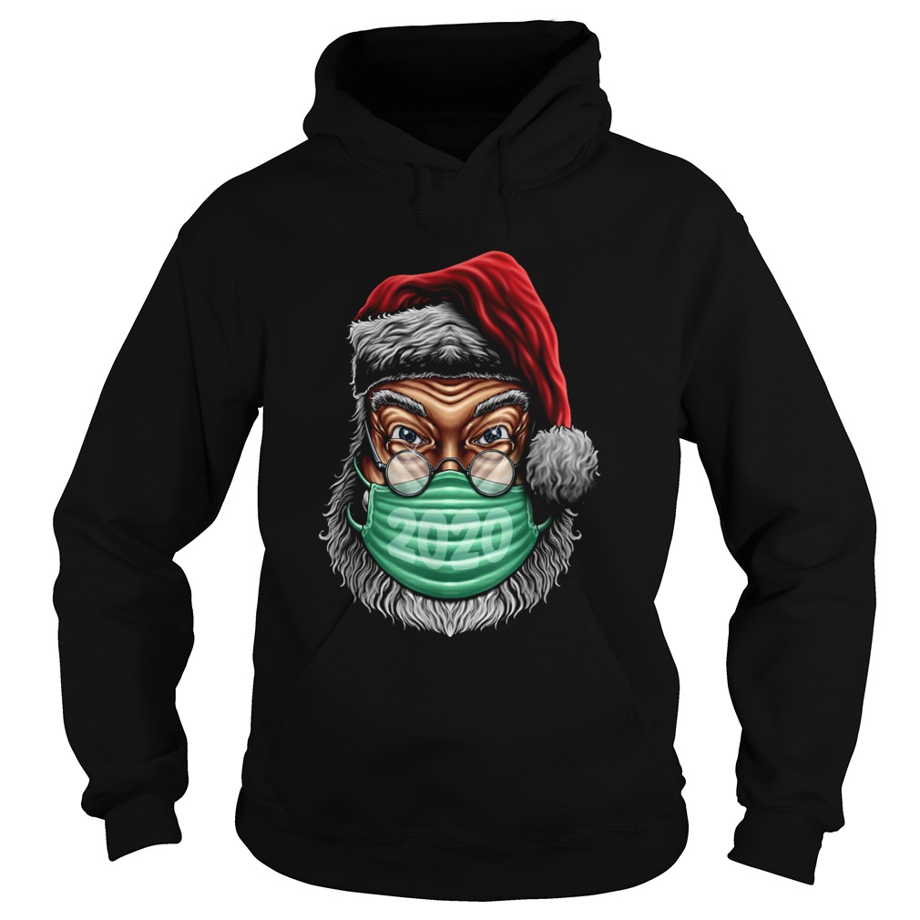 Santa With Face Mask Family Pajamas Xmas Christmas 2020  Hoodie