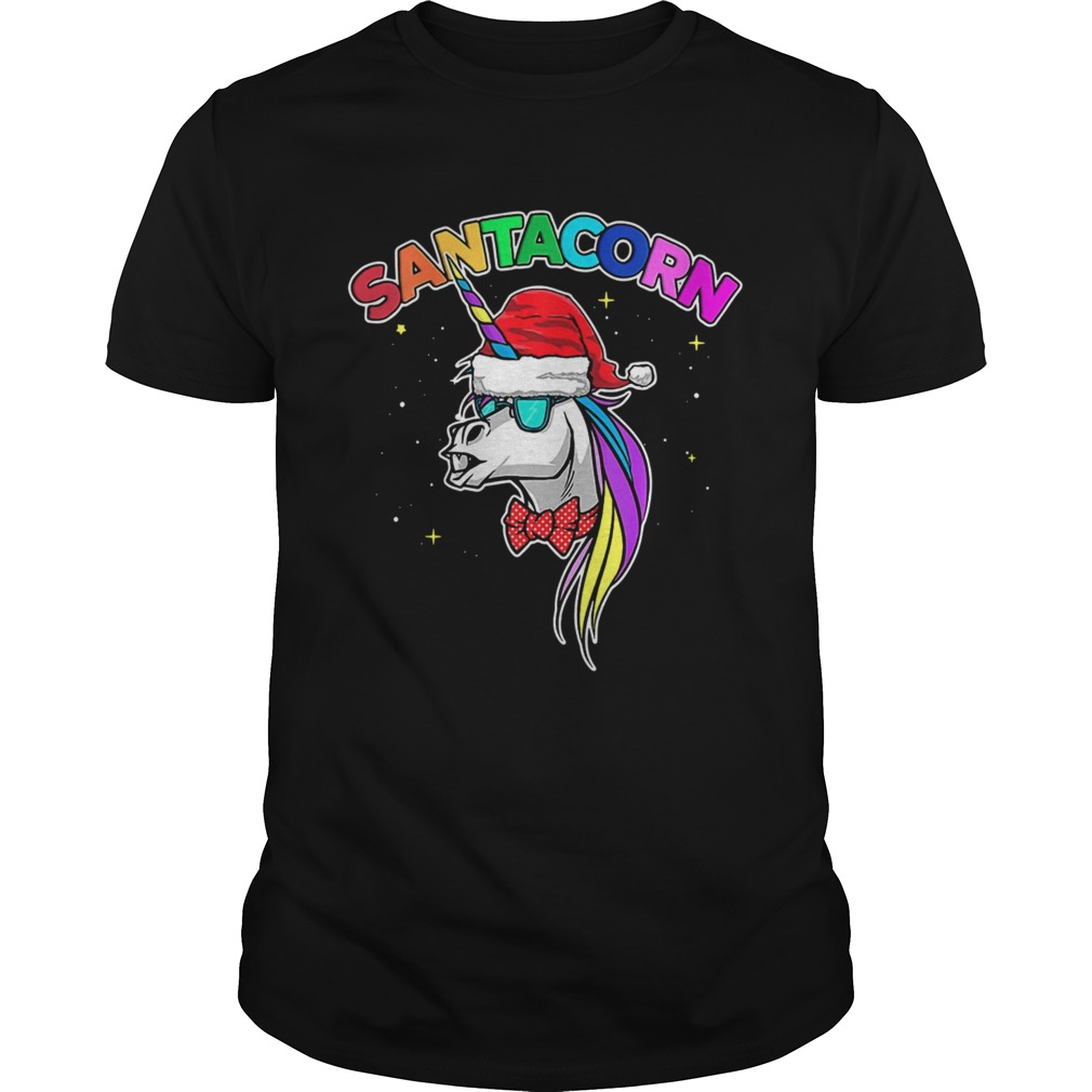 Santacorn Unicorn Santa Hat Christmas shirt