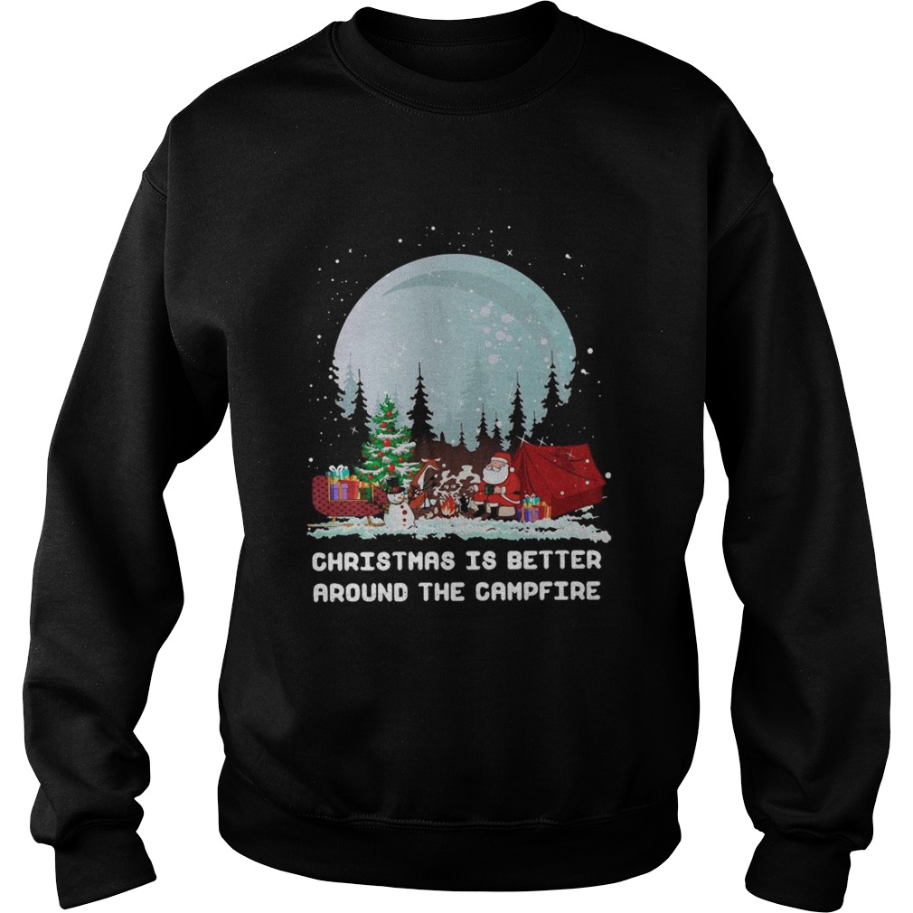 Satan Claus Camping Christmas Is Better Around The Campfire  Sweatshirt