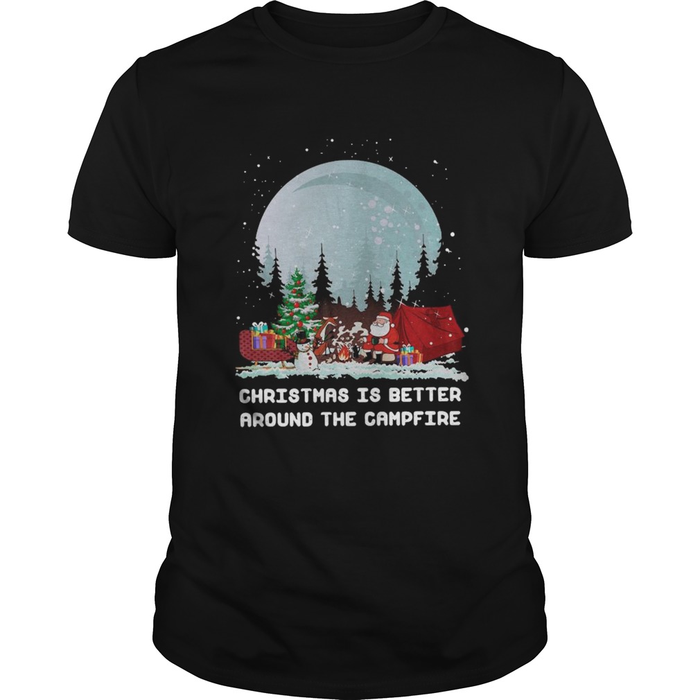 Satan Claus Camping Christmas Is Better Around The Campfire  Unisex