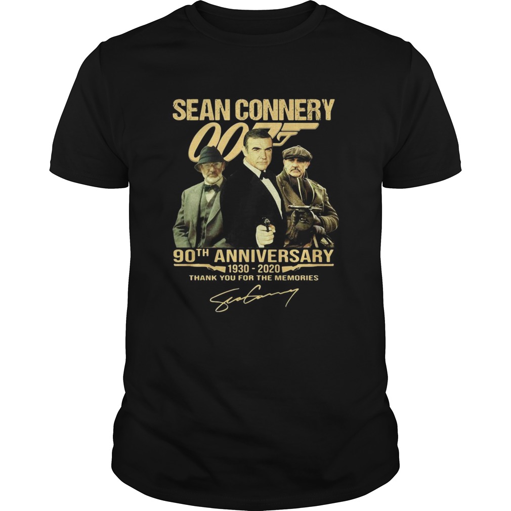 Sean Connery 007 90th Anniversary 1930 2020 Thank You For The Memories Signature shirt