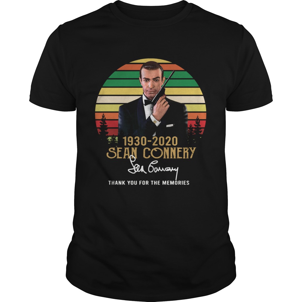 Sean Connery 1930 2020 Thank You For The Memories Signature tshirt