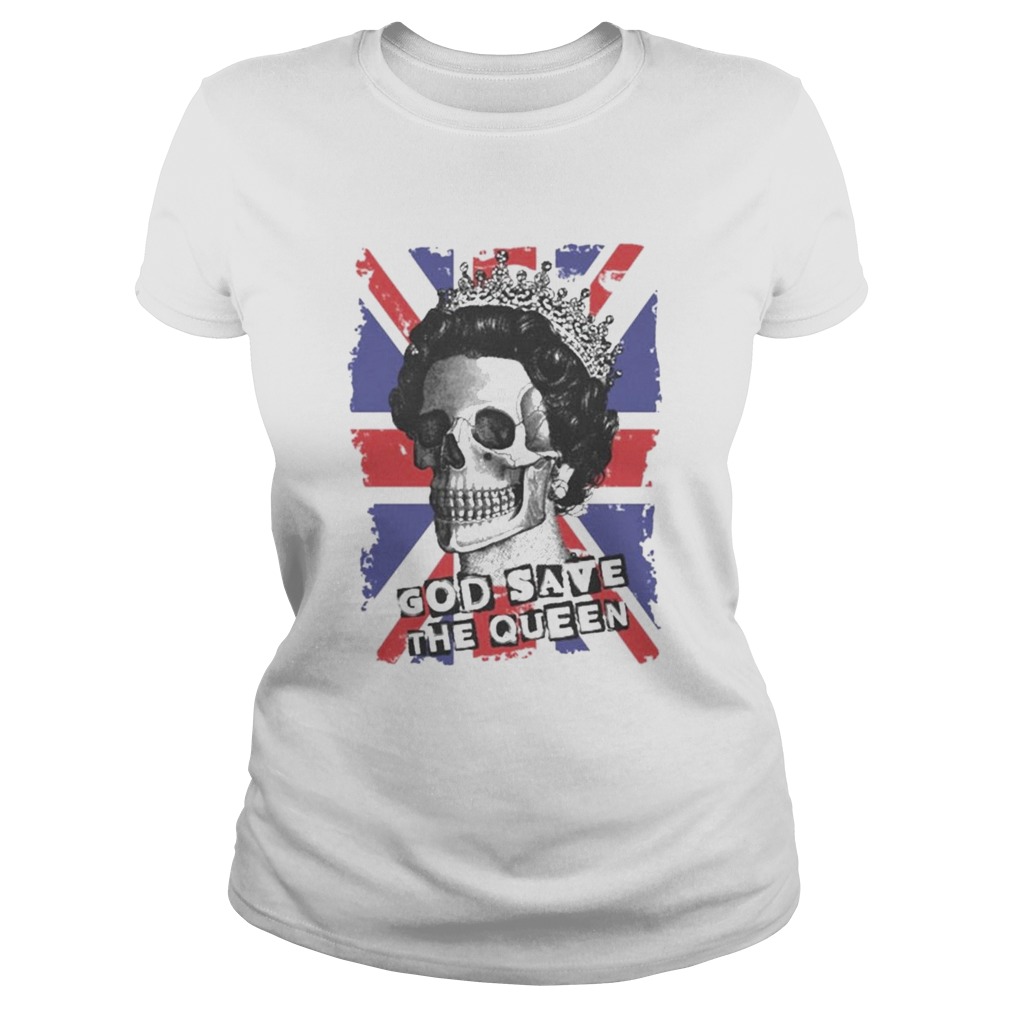 Skull god save the Queen American flag  Classic Ladies