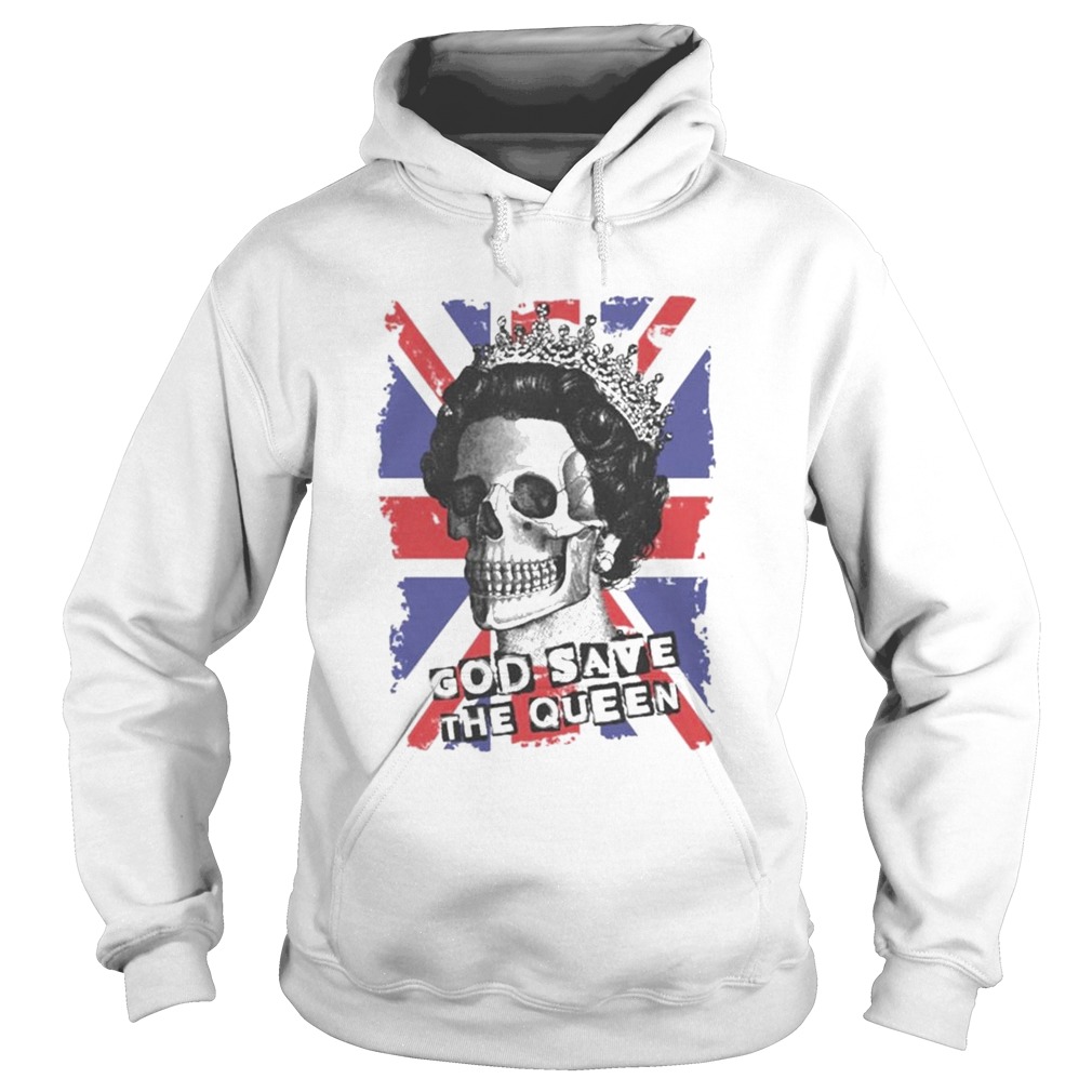 Skull god save the Queen American flag  Hoodie