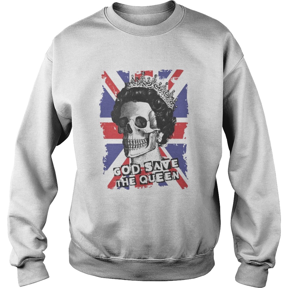 Skull god save the Queen American flag  Sweatshirt