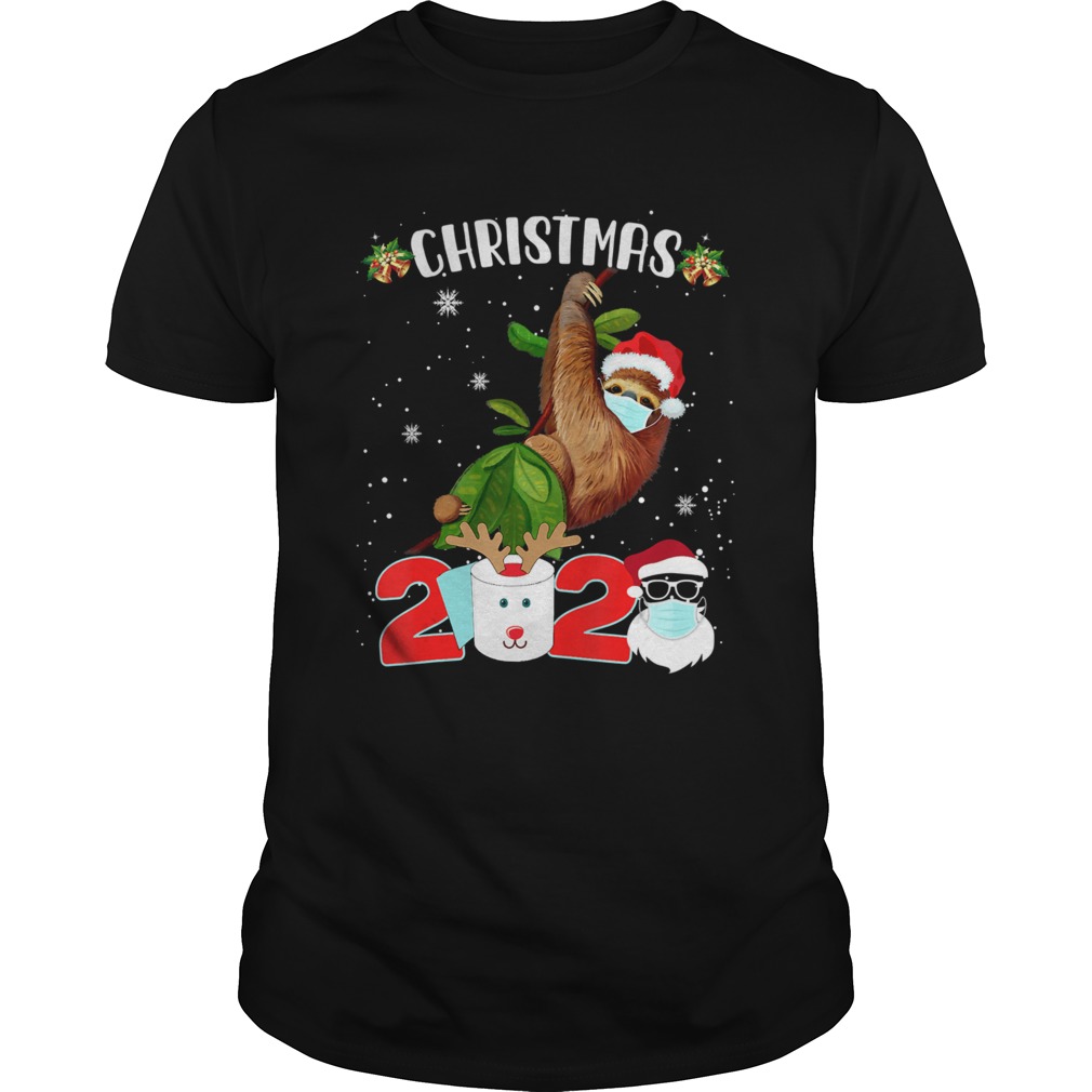 Sloth Wearing Mask Christmas 2020 Pajama Matching Family shirt