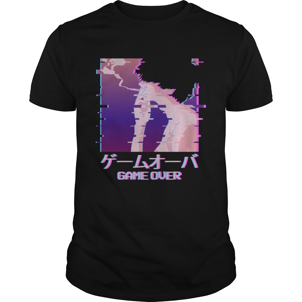 Smoking Sad Anime Boy Game Over Aesthetic shirt