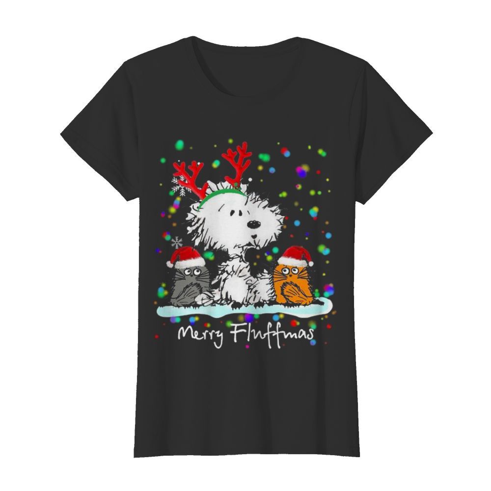 Snoopy Cat Merry Fluffmas Christmas  Classic Women's T-shirt