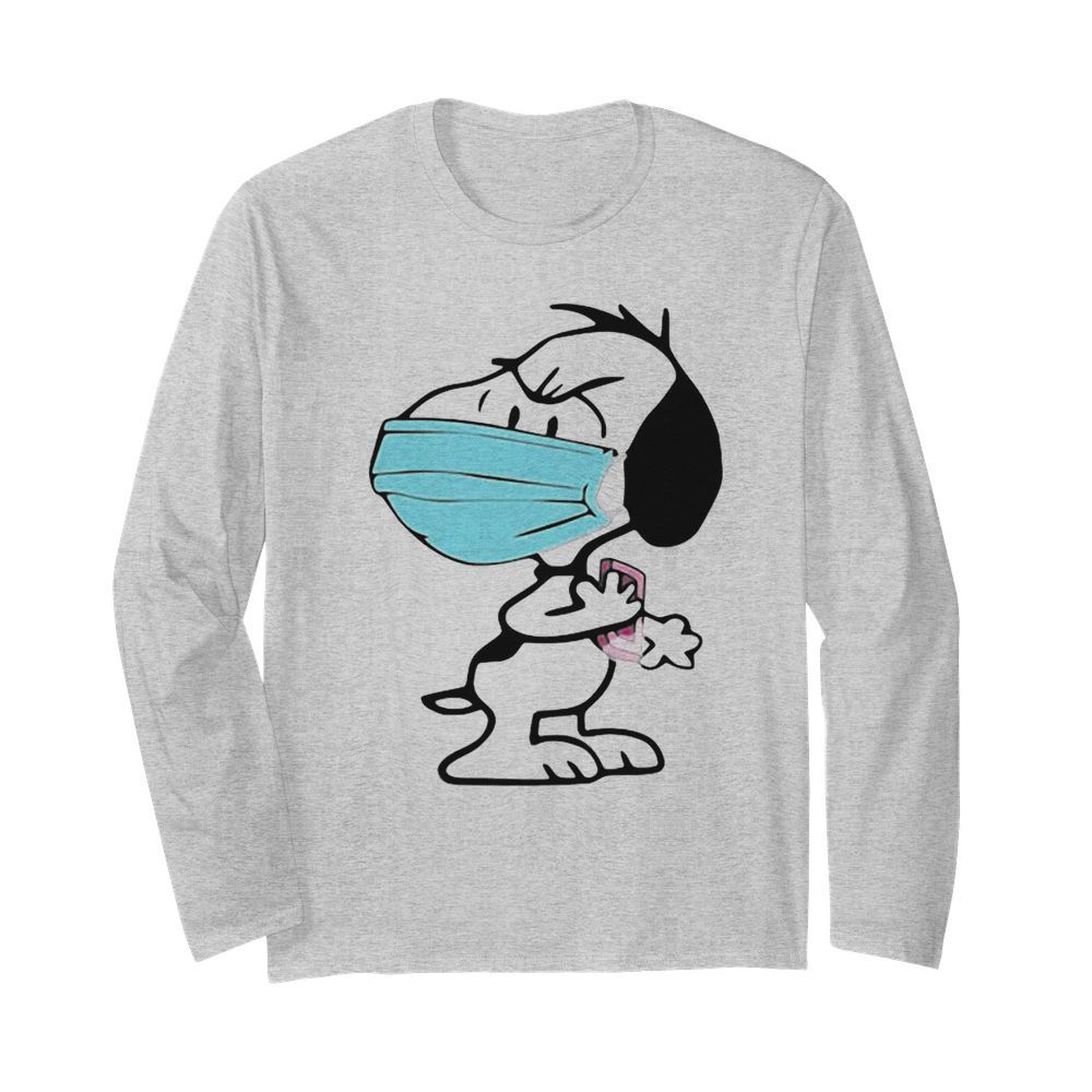 Snoopy Face Mask Quarantined 2020  Long Sleeved T-shirt 