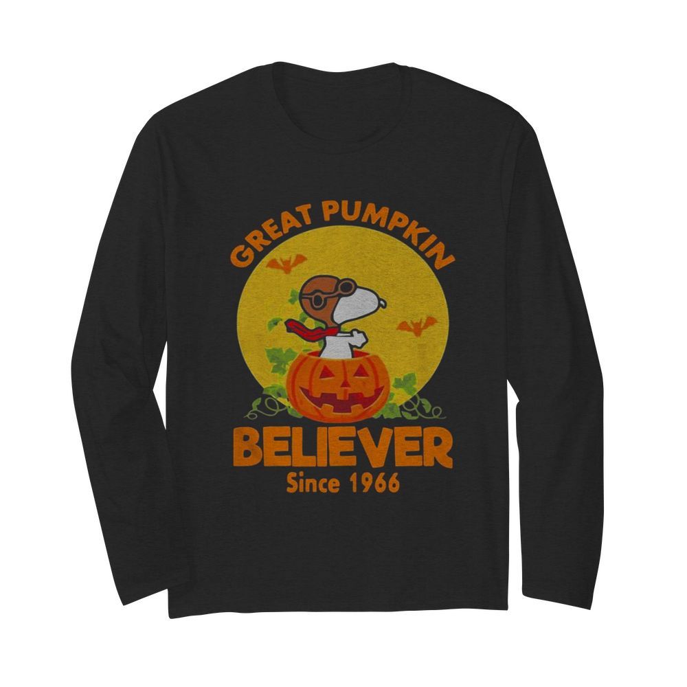 Snoopy Great Pumpkin Believer Since 1966 Halloween  Long Sleeved T-shirt 