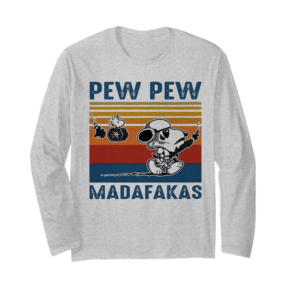 Snoopy Pew Pew Madafakas Vintage  Long Sleeved T-shirt 