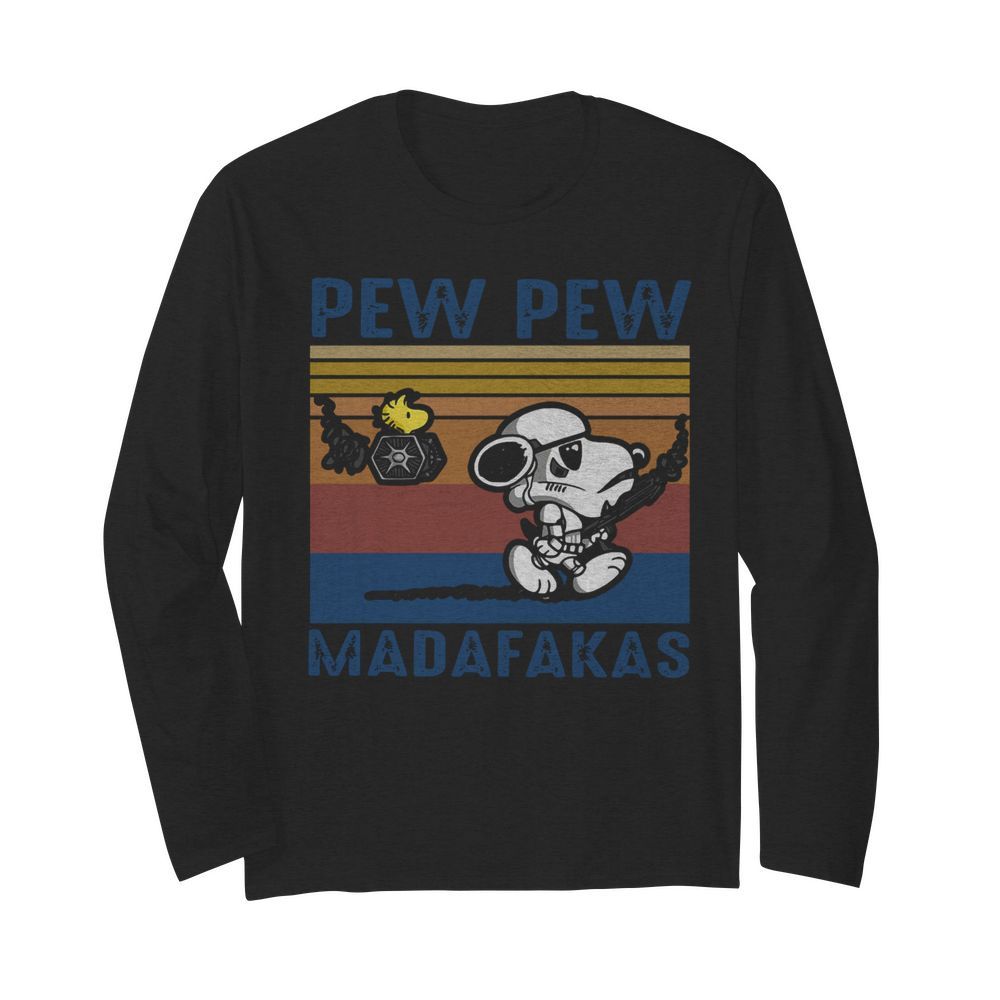 Snoopy Pew Pew Madafakas Vintage  Long Sleeved T-shirt 