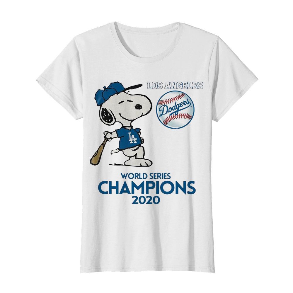 Snoopy Play Baseball Los Angeles Dodgers World Series Champions 2020  Classic Women's T-shirt