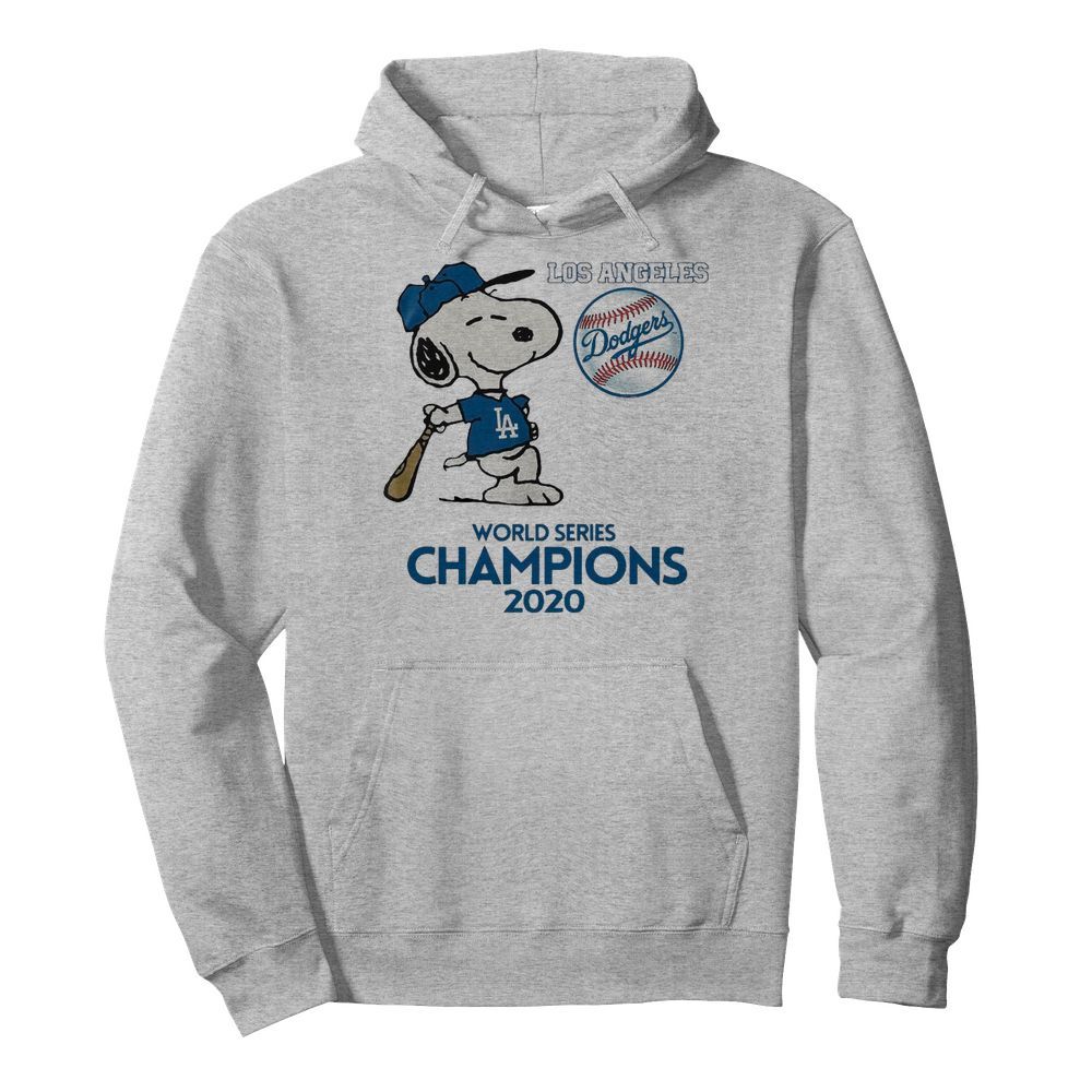 Snoopy Play Baseball Los Angeles Dodgers World Series Champions 2020  Unisex Hoodie