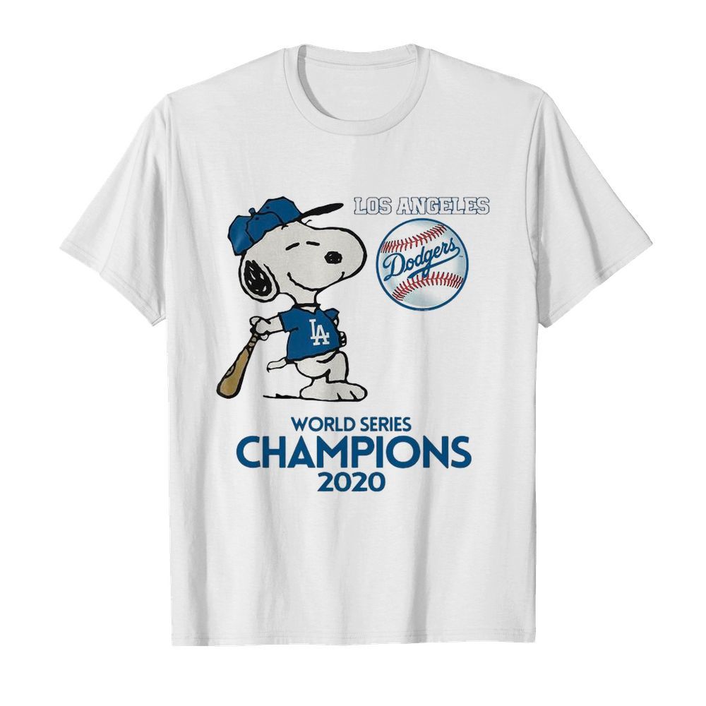 Snoopy Play Baseball Los Angeles Dodgers World Series Champions 2020  Classic Men's T-shirt