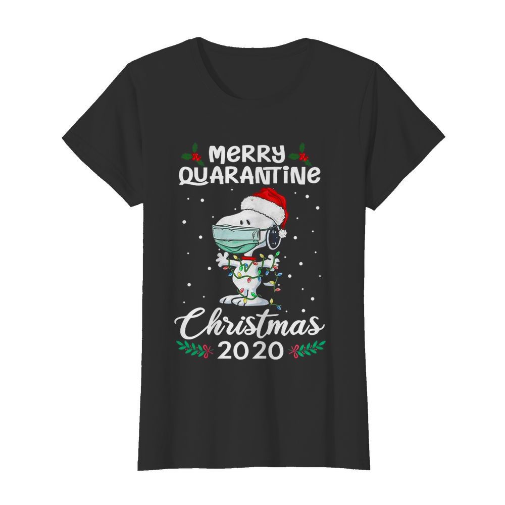 Snoopy Santa Wear Mask Merry Quarantine Christmas 2020  Classic Women's T-shirt