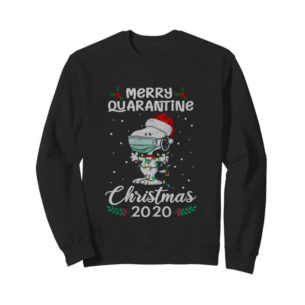 Snoopy Santa Wear Mask Merry Quarantine Christmas 2020  Unisex Sweatshirt