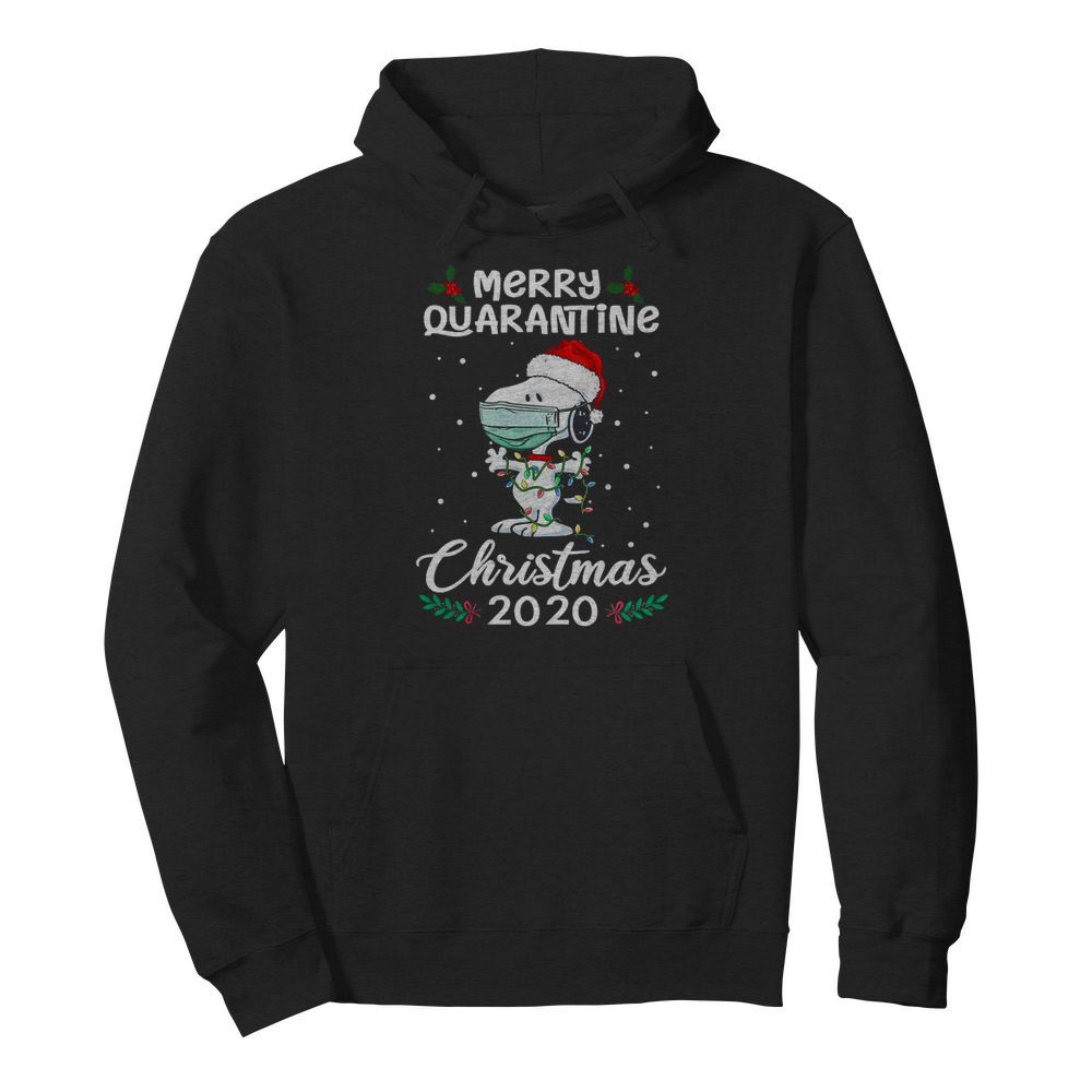 Snoopy Santa Wear Mask Merry Quarantine Christmas 2020  Unisex Hoodie