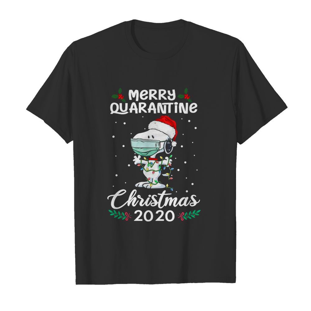 Snoopy Santa Wear Mask Merry Quarantine Christmas 2020  Classic Men's T-shirt