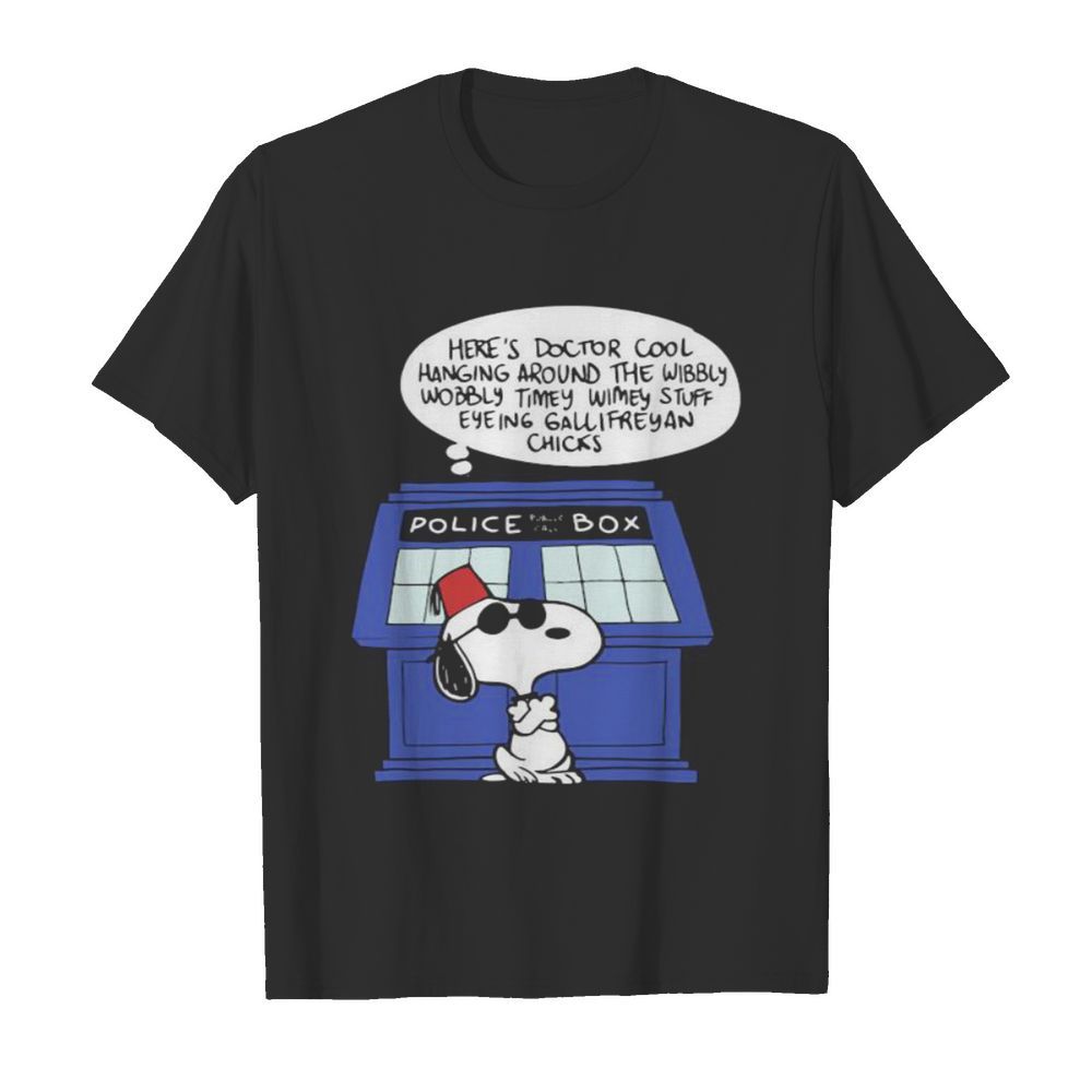 Snoopy police box here’s doctor cool hanging around the wobbly timey wimey stuff eyeing gallifreyan chicks  Classic Men's T-shirt