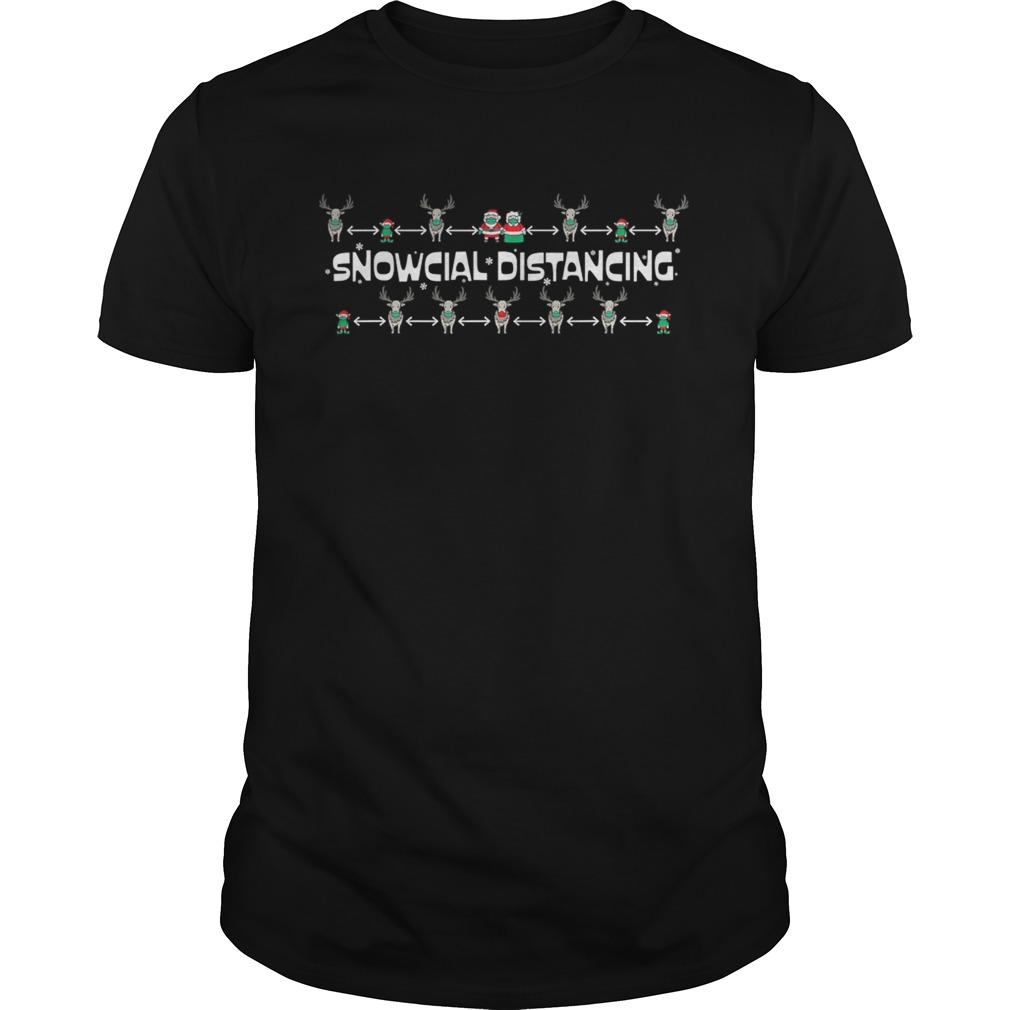 Snowcial distancing quarantine christmas 2020 family shirt