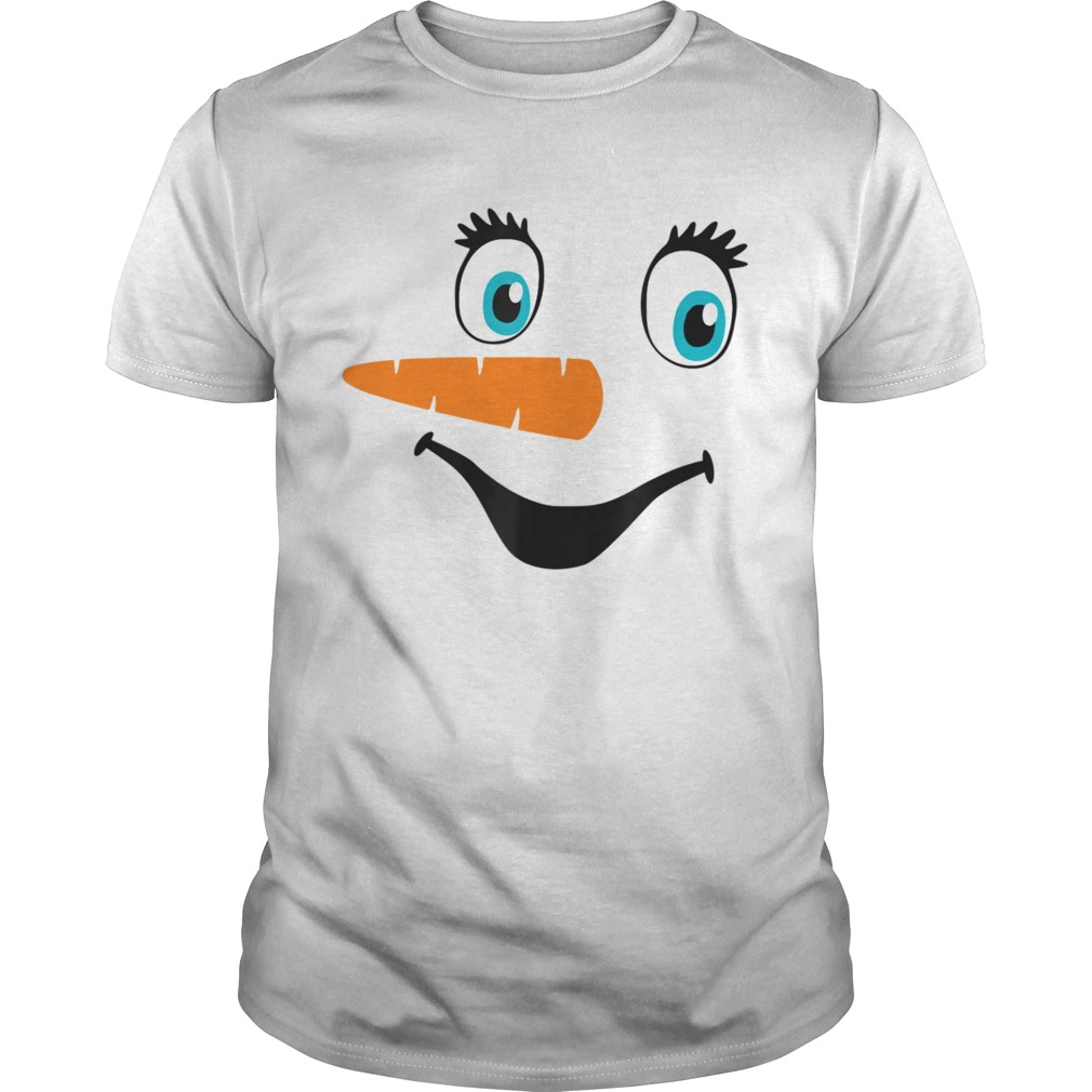 Snowman Face Carrot Nose Winter Christmas shirt