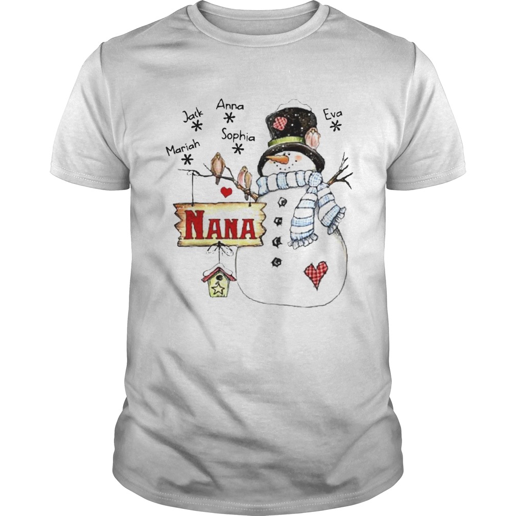 Snowman Nana Jack Anna Eva shirt