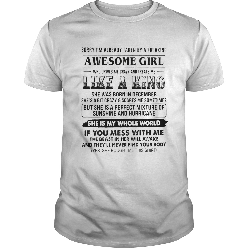 Sorry Im Already Taken By A Freaking Awesome Girl shirt