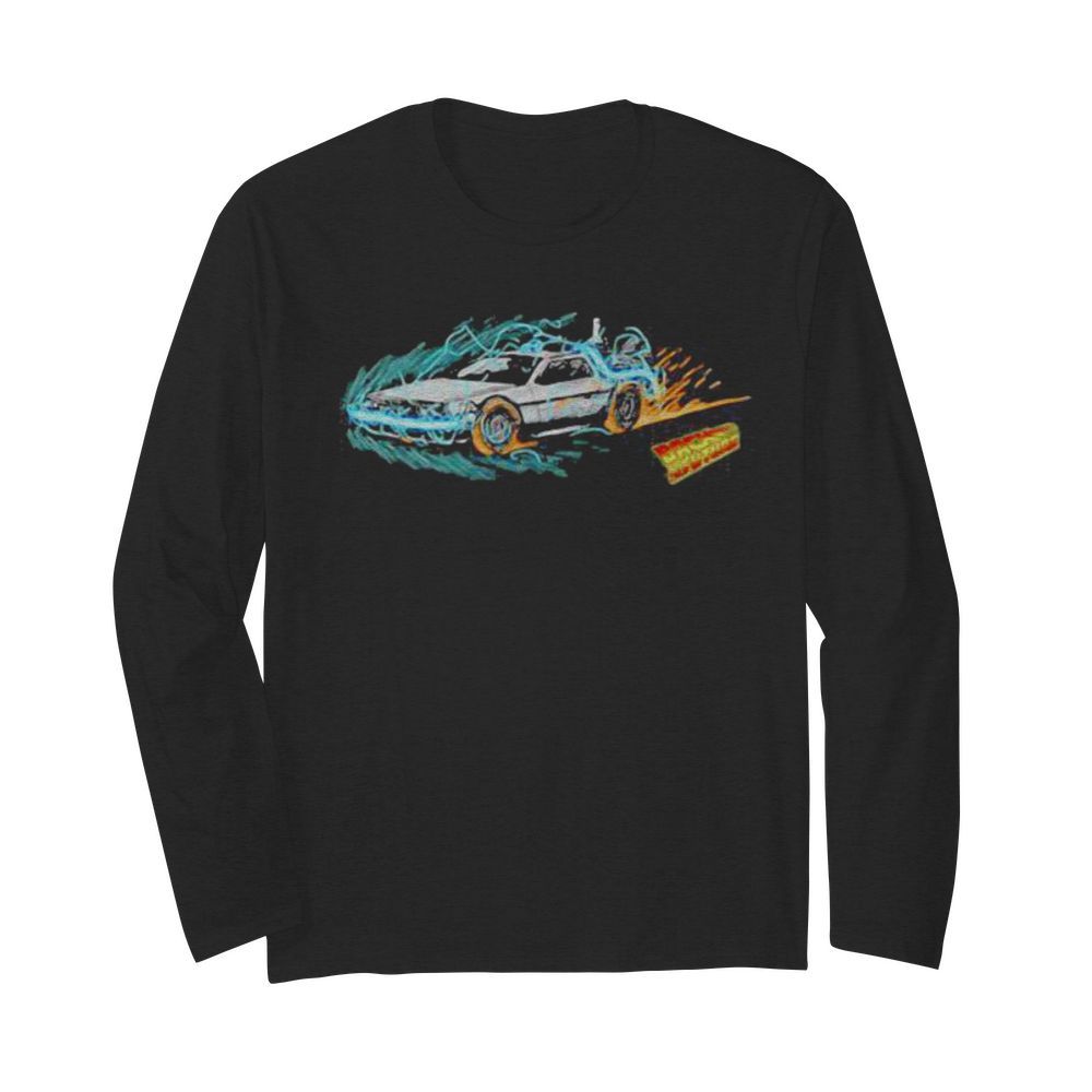 Speeding through time back to the future fire  Long Sleeved T-shirt 