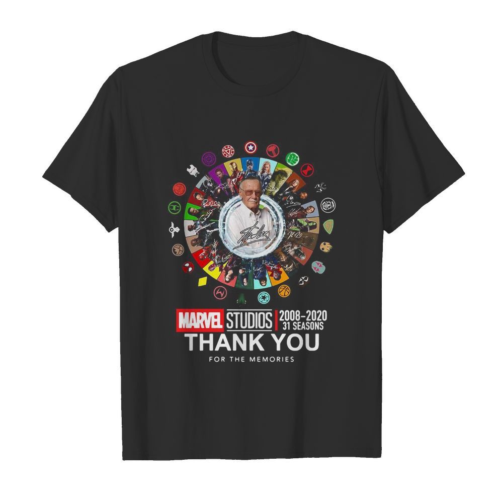 Stan Lee Marvel Studios 2008 2020 31 Seasons Thank You For The Memories Signatures  Classic Men's T-shirt