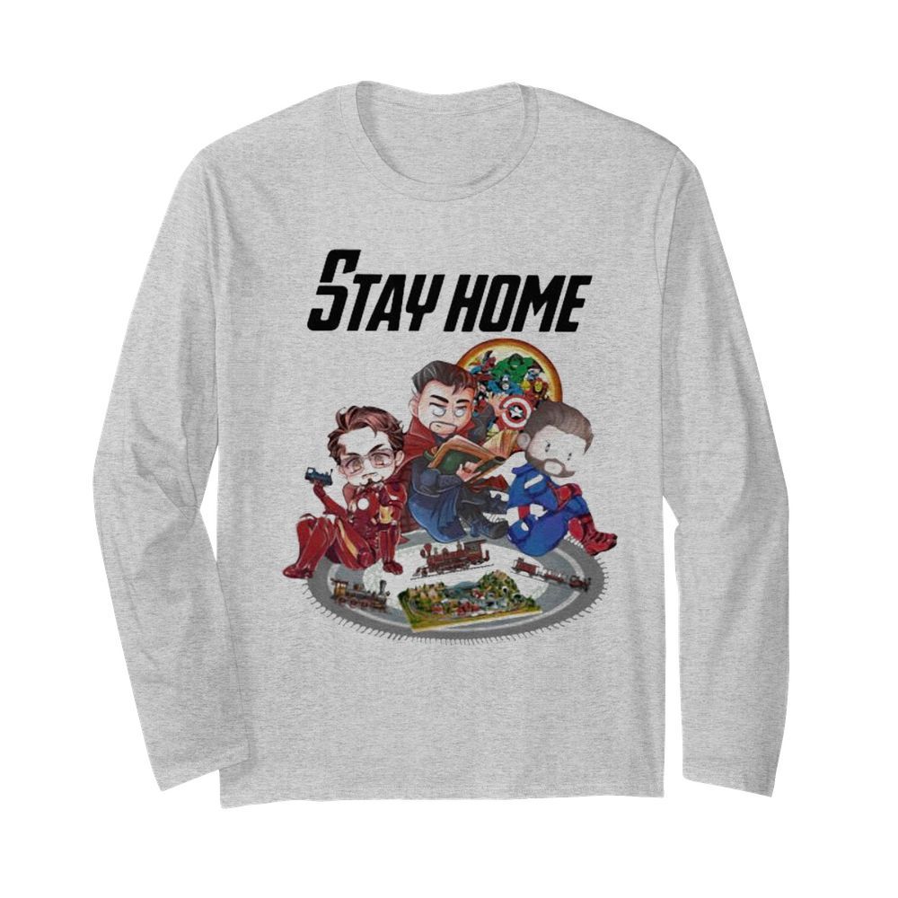 Stay home marvel heroes supernatural  Long Sleeved T-shirt 